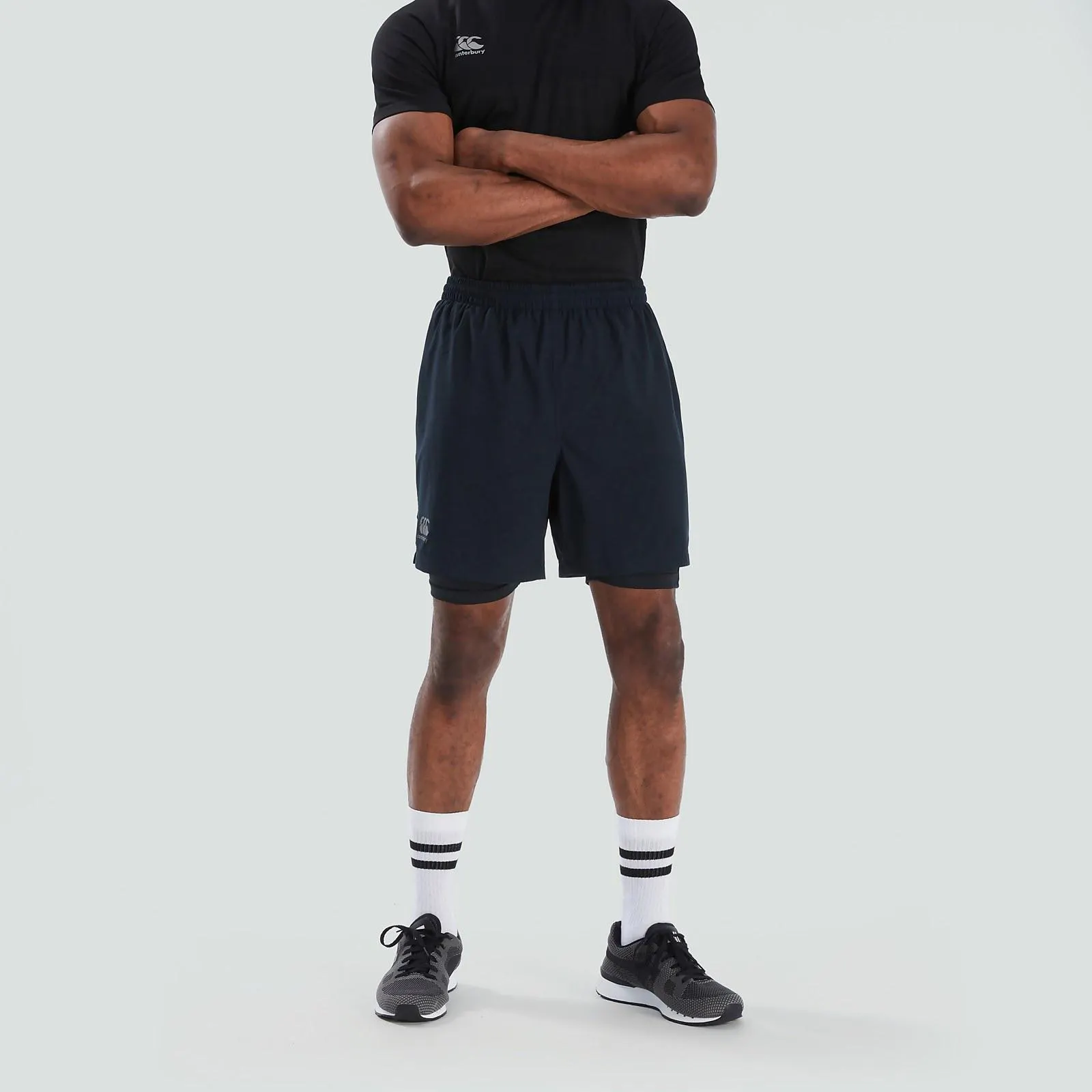 MENS VAPODRI 2 IN 1 SHORT BLACK/GREY