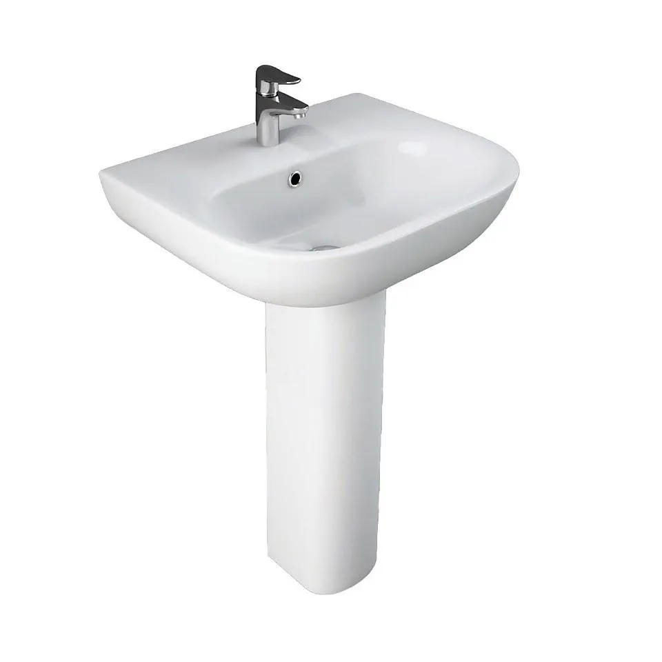 Bathstore Newton 550mm White Basin and Full Pedestal