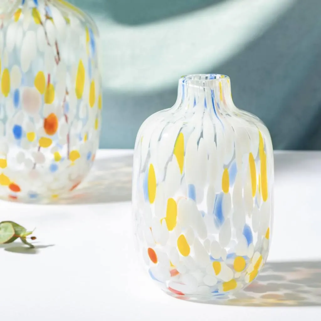 Multicoloured Speckled Glass Vase
