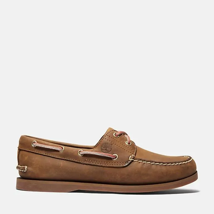Classic Boat Shoe for Men in Light Brown Full Grain