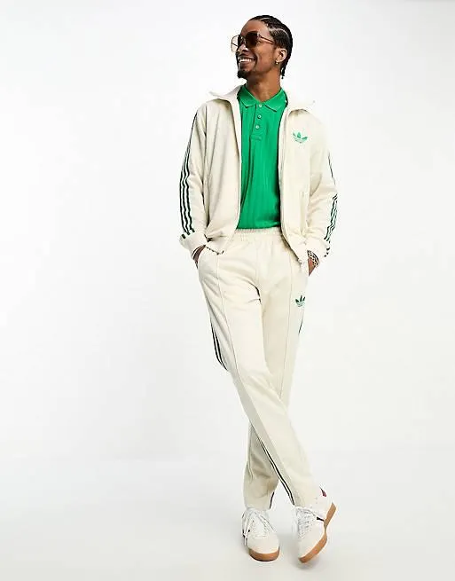 adidas Originals adicolor 70's monogram tracksuit in ivory