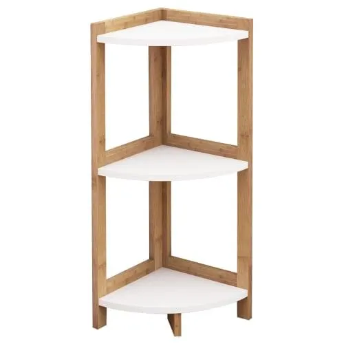 Bamboo 3 Tier Corner Shelving Unit - 710 x 250mm