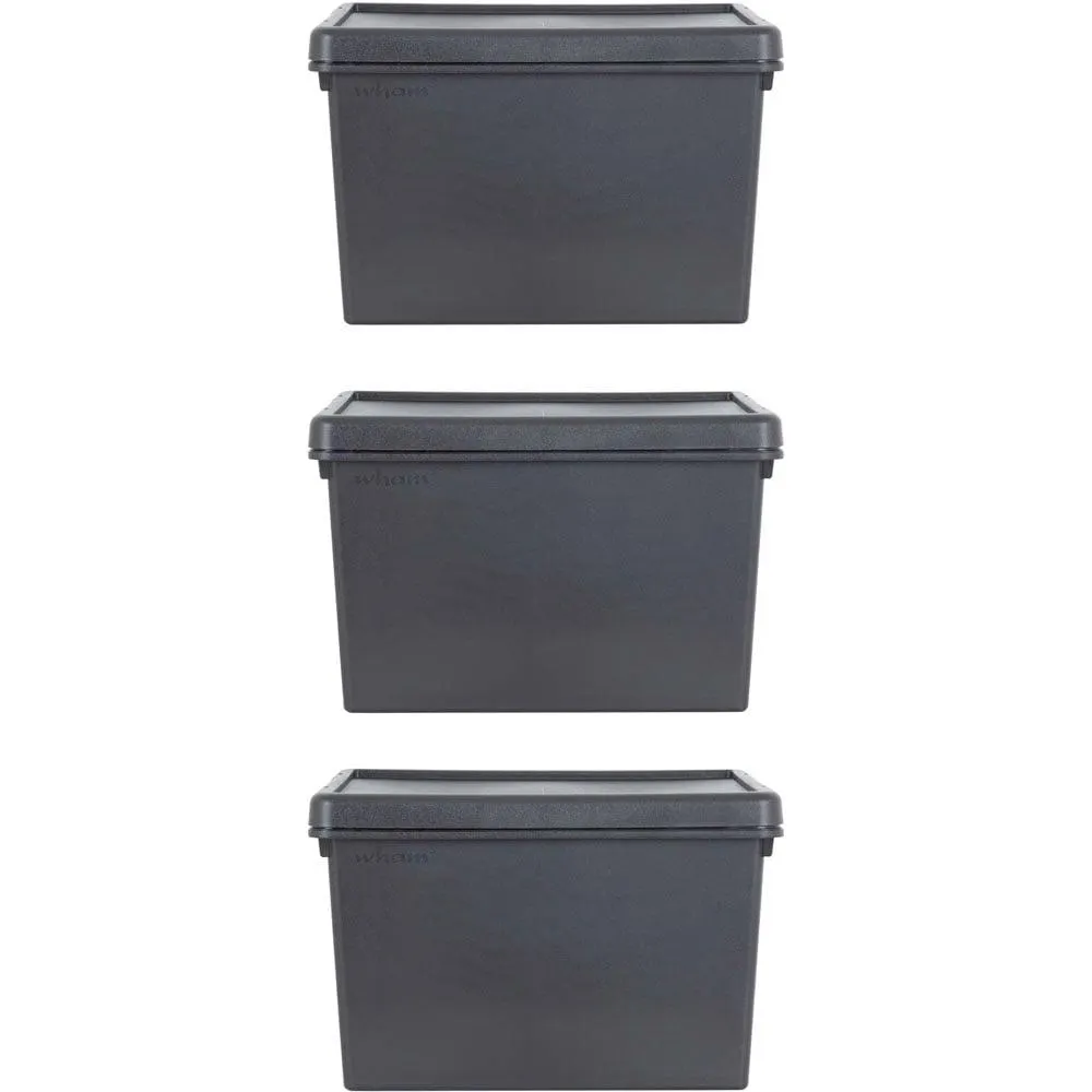 Wham 45L Black Wham Bam Box and Lid 3 Pack