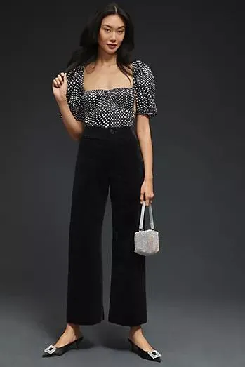 The Colette Cropped Corduroy Wide-Leg Trousers by Maeve