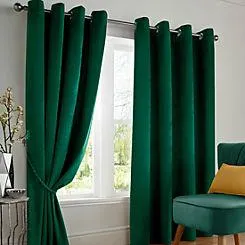 Alan Symonds Velvet Blackout Pair of Eyelet Curtains