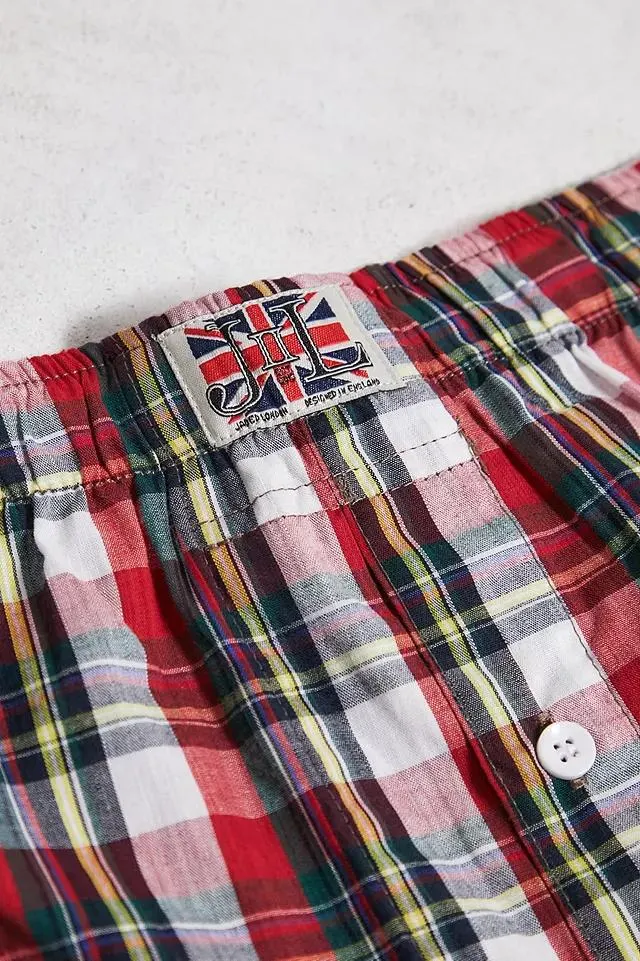 Jaded London Red Tartan Boxer Shorts