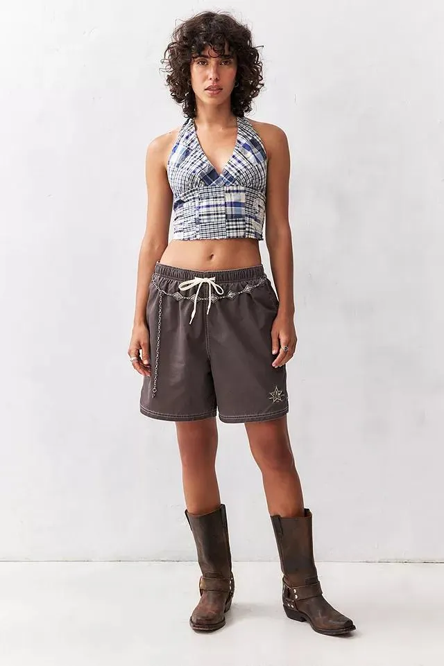 BDG Chocolate Star Logo Swim Shorts