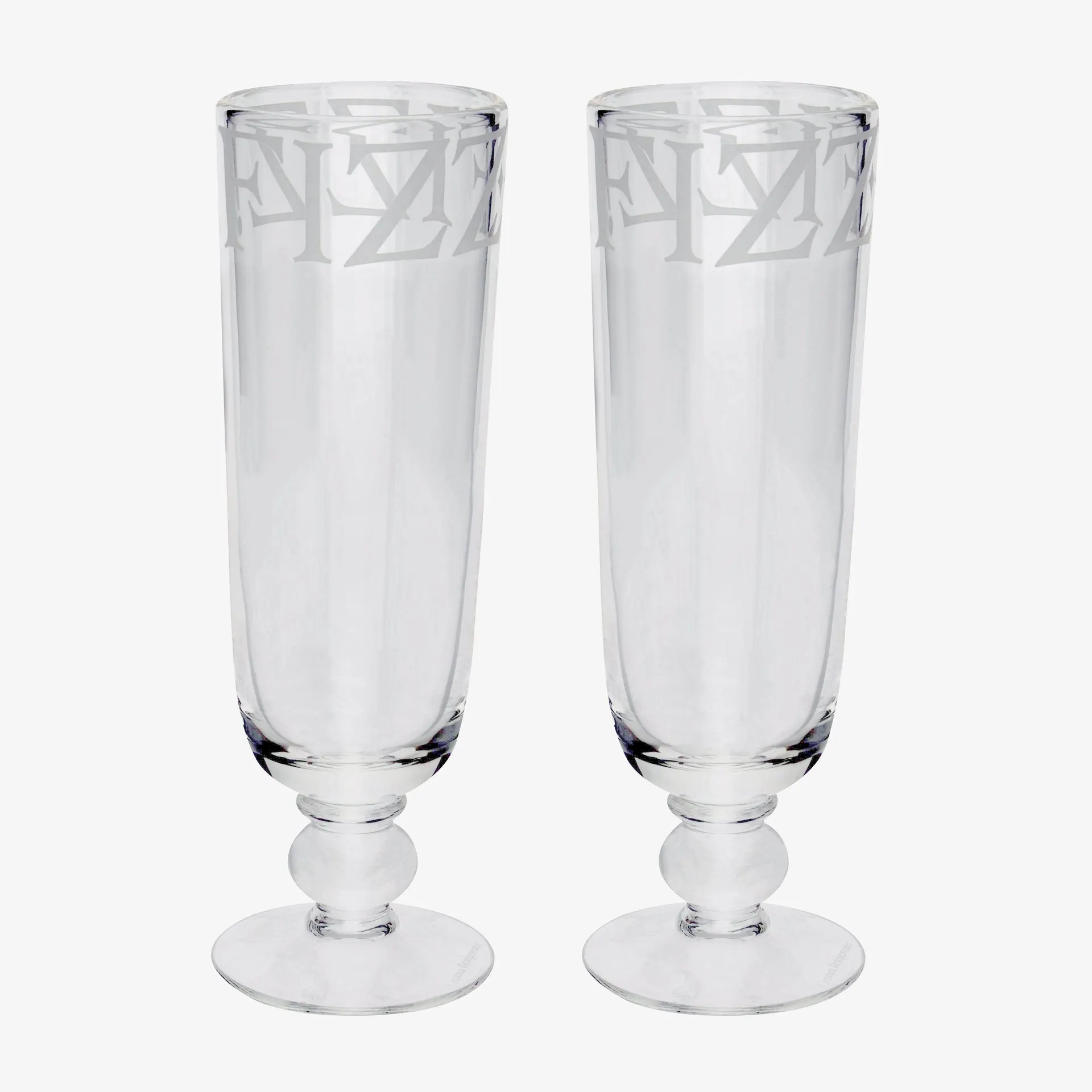Black Toast Set Of 2 Glass Flutes