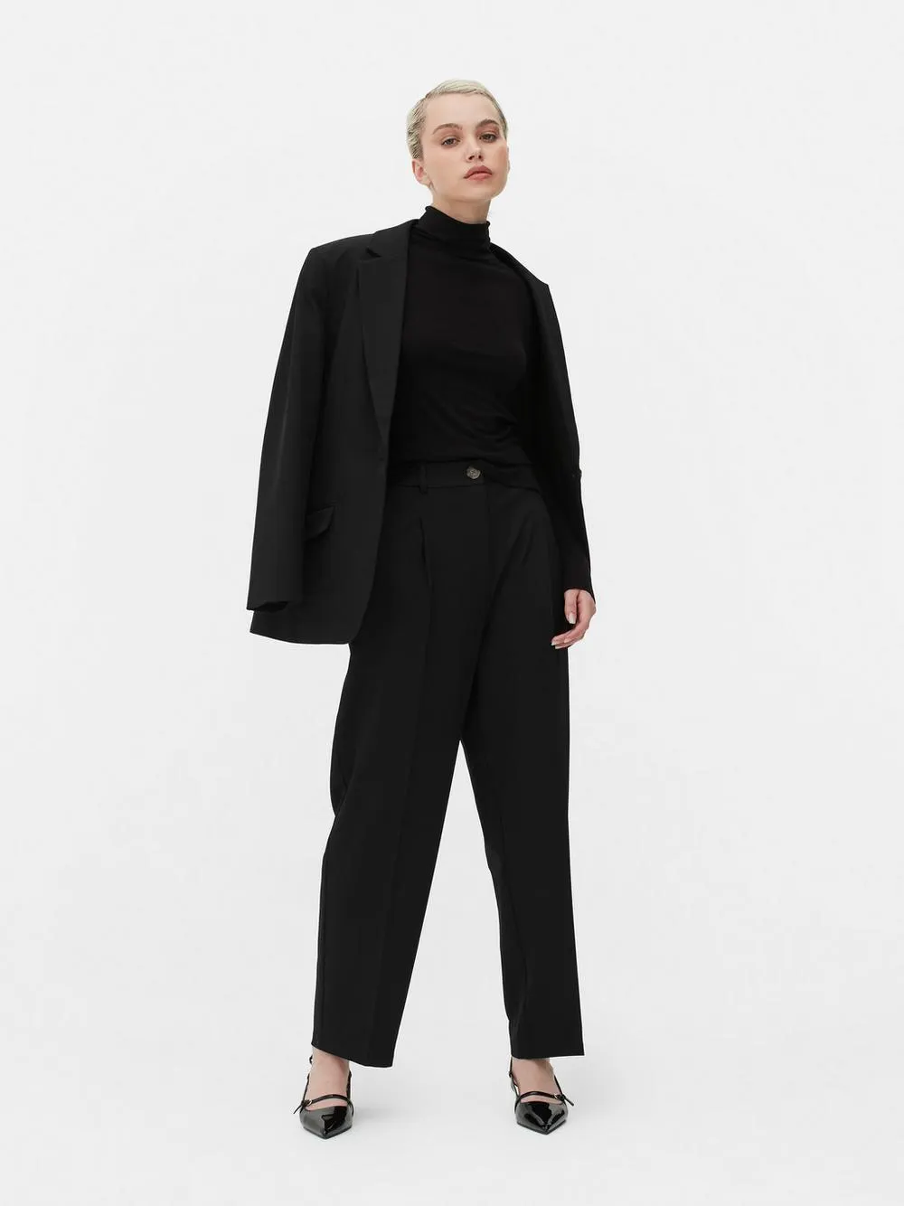 Rolákový žerzejový top s dlouhým rukávem