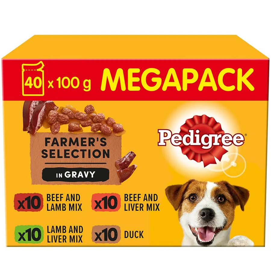 Pedigree Wet Adult Dog Food Mixed In Gravy 40x100g