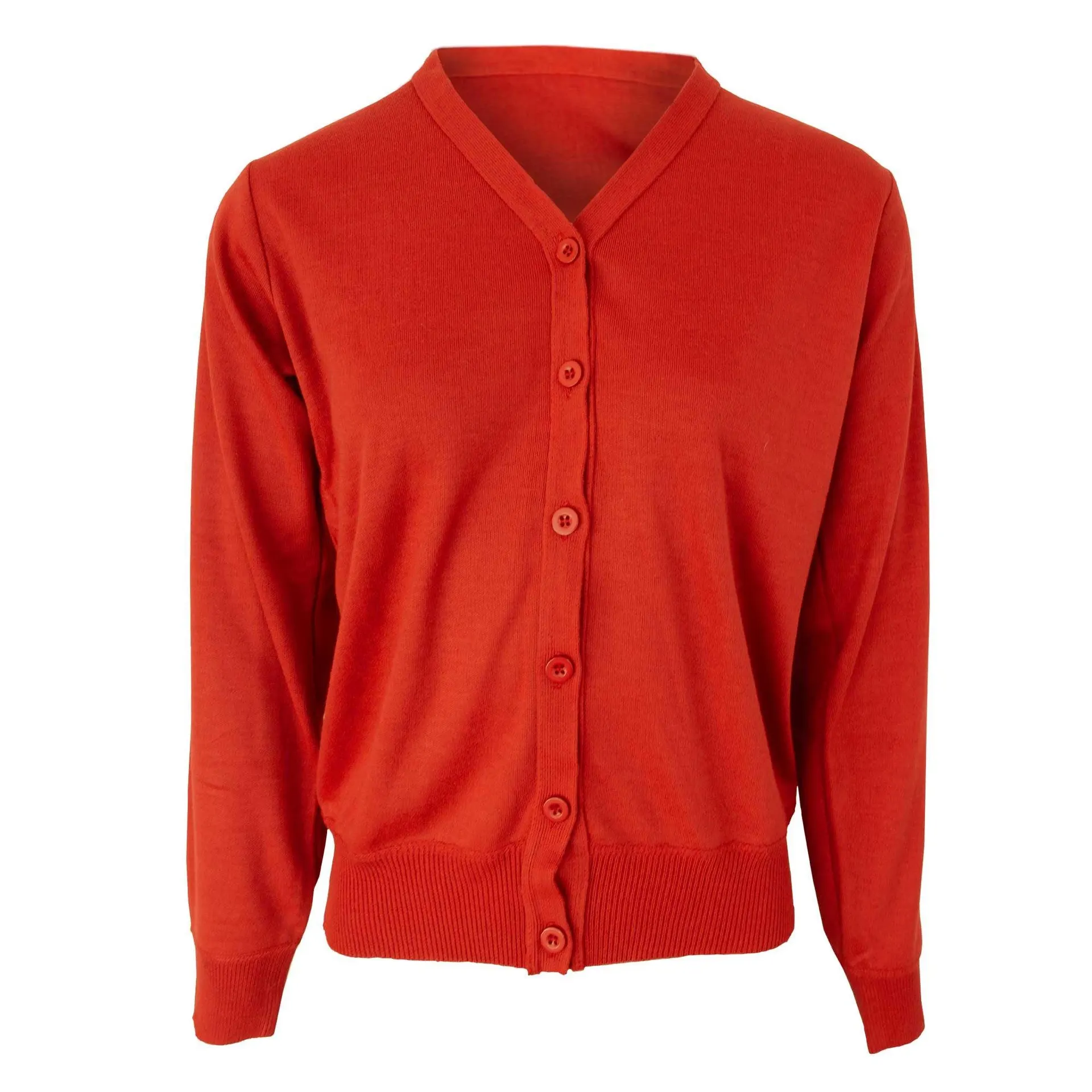 Tru Soft Touch V Neck Cardigan - Red