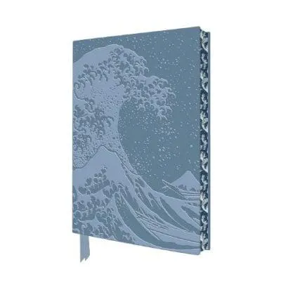 Embossed Hokusai Wave Blue Journal