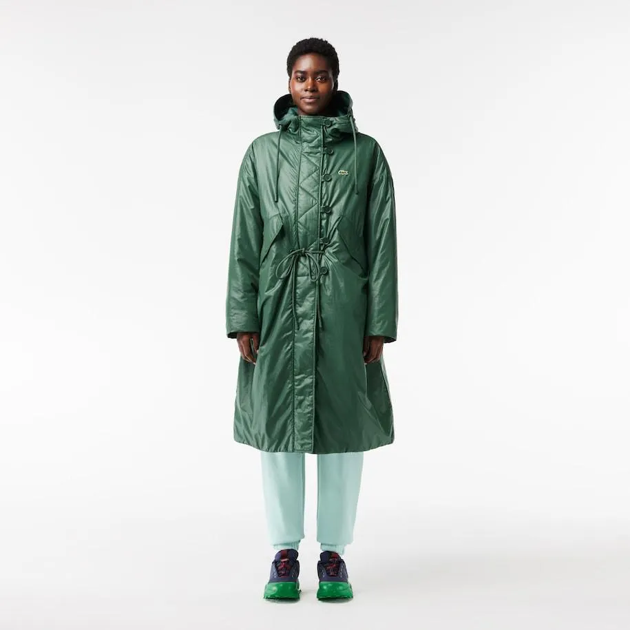 Long Oversized Showerproof Hooded Parka