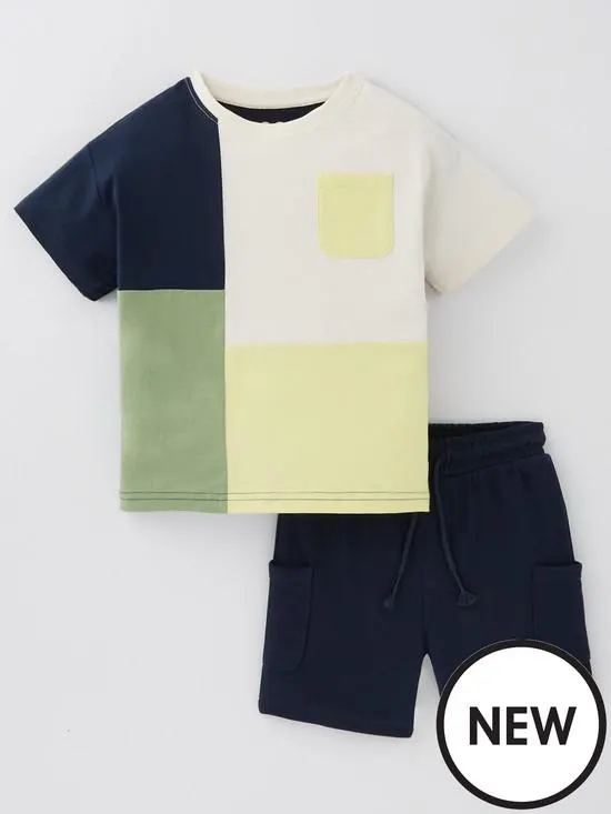 Mini V by Very Boys Cut And Sew T-Shirt And Short Set