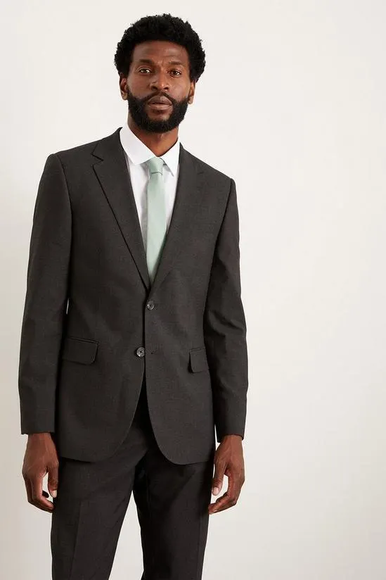 Tailored Fit Charcoal Essential Suit Jacket