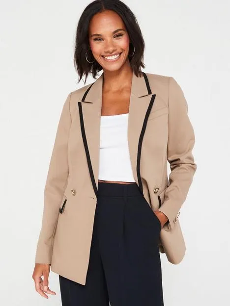 Contrast Piping Blazer