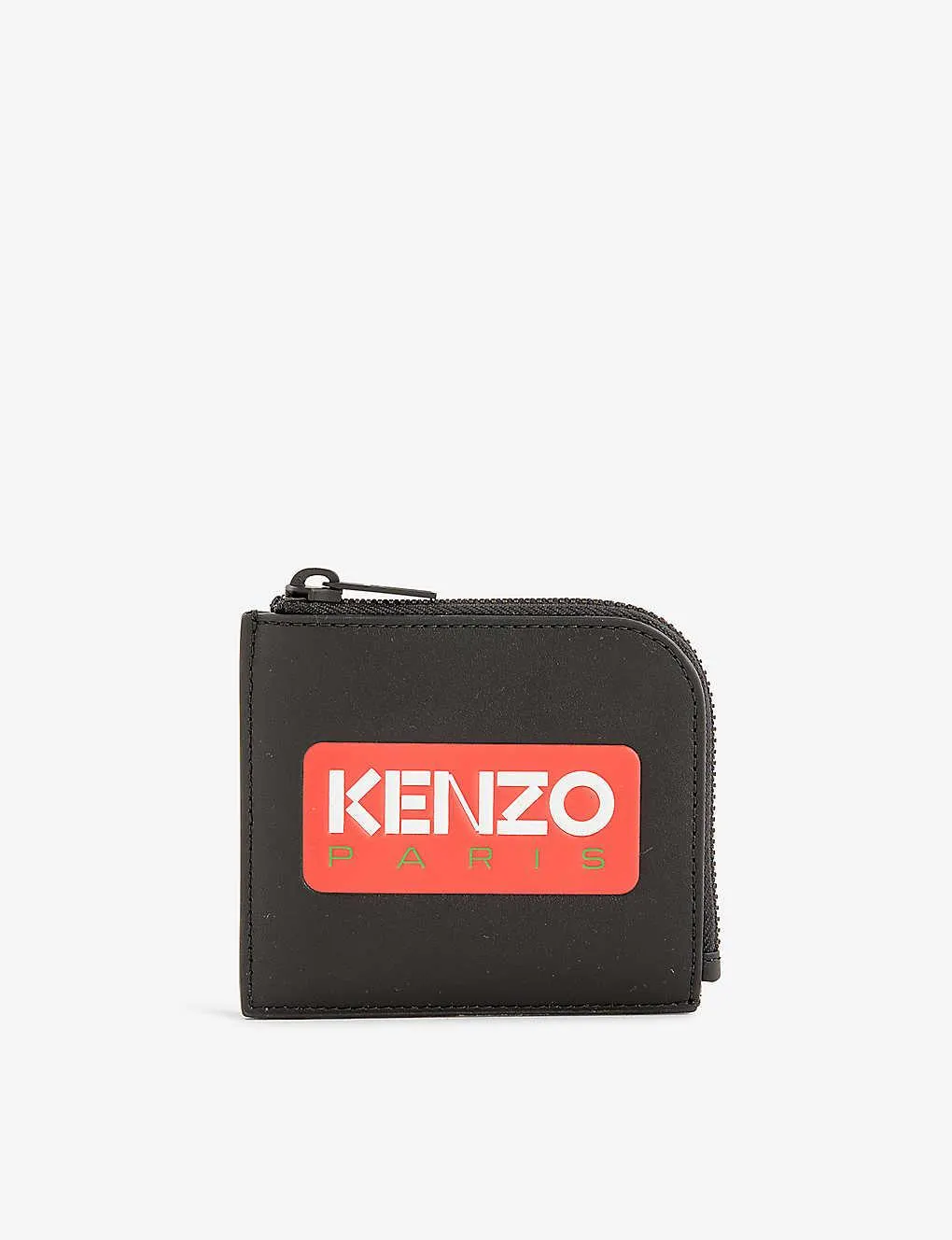 Logo-print zipped leather wallet