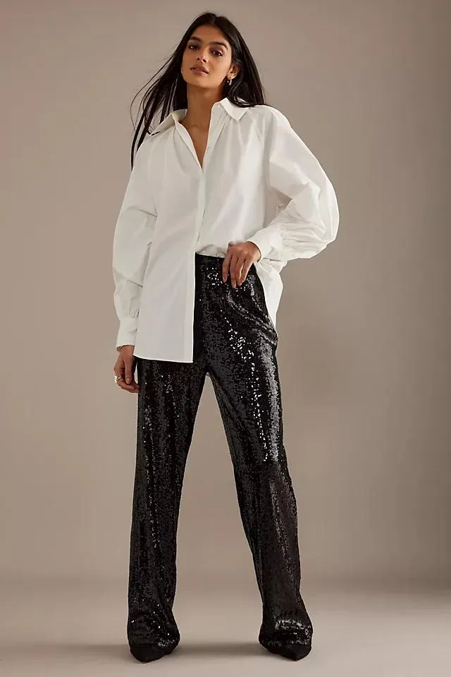 Selected Femme Alaia High-Rise Sequin Trousers