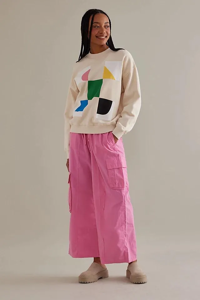 Thinking MU Wanda Organic Cotton Abstract Graphic Sweatshirt