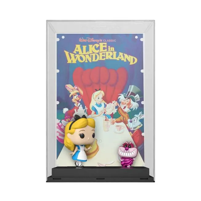 Funko Alice with Cheshire Cat Disney100 Pop! Vinyl Figure with Movie Poster, Alice in Wonderland