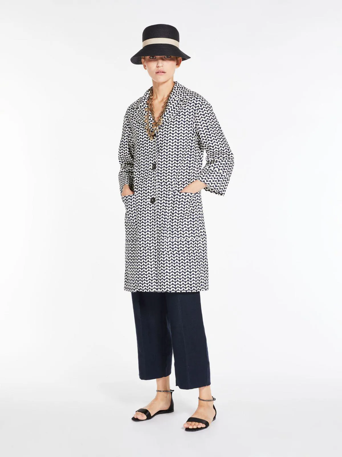 Printed cotton coat