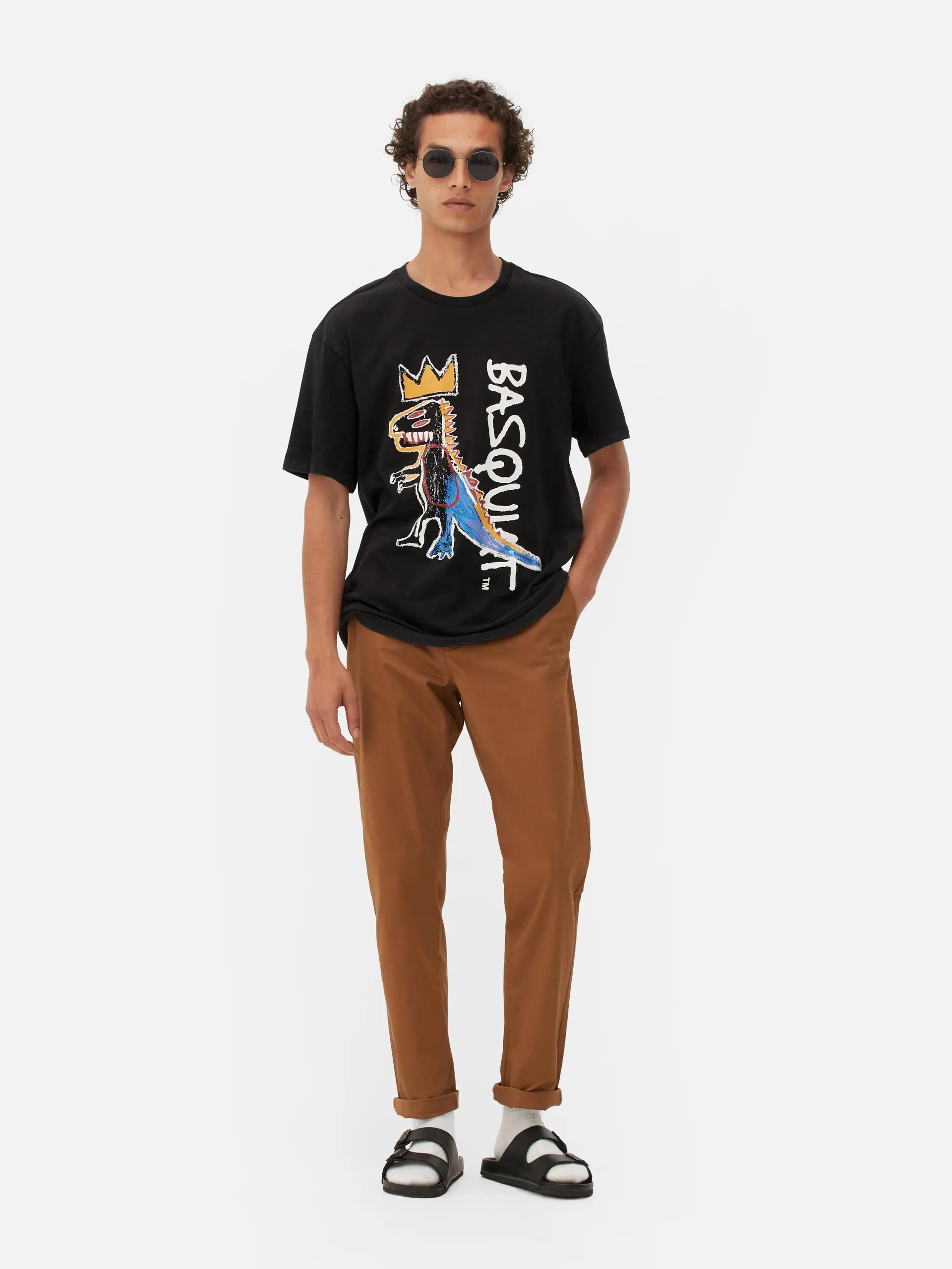 T-shirt met print en korte mouwen Basquiat