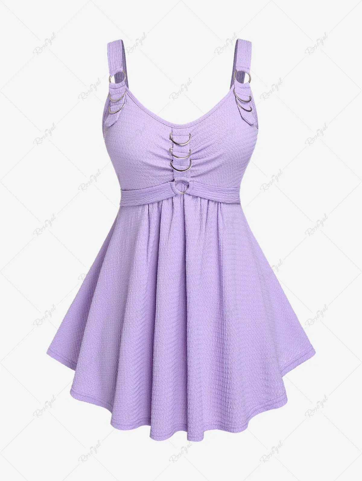 Plus Size Textured D-ring Swing Tank Top - 2x | Us 18-20