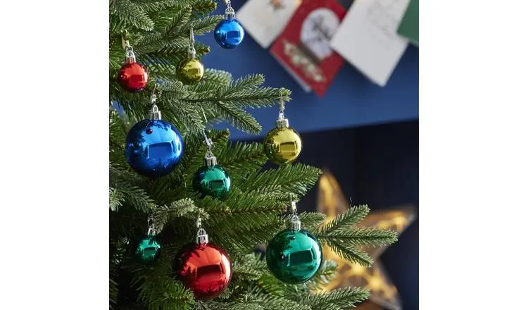 Habitat Pack of 12 Clip on Christmas Baubles - Multicoloured