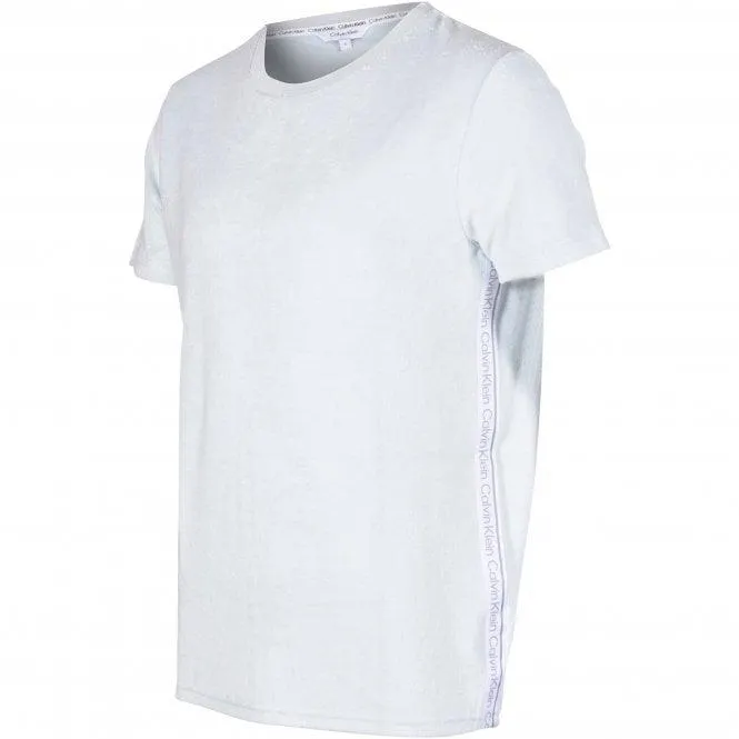 Calvin Klein Logo Tape Towelling T-Shirt, Ice Storm Blue