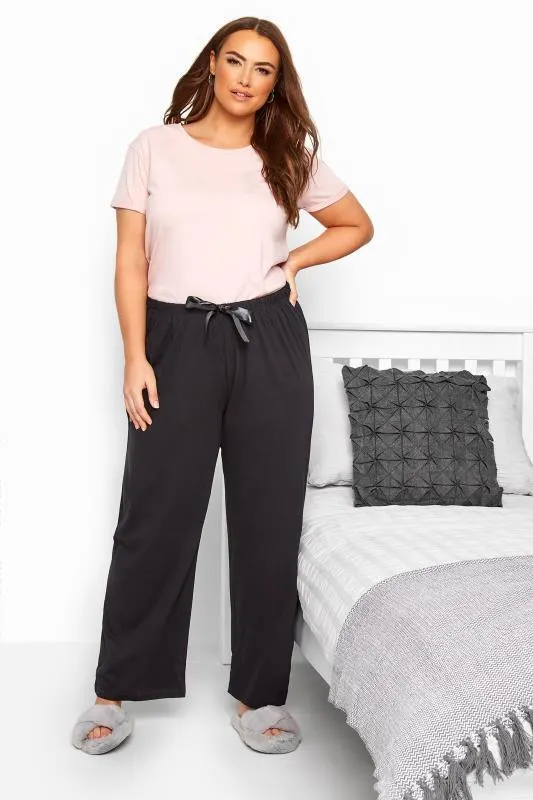 YOURS Curve Black Essential Cotton Pyjama Bottoms