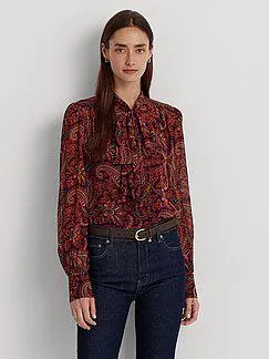 Blouse with stand-up collar
