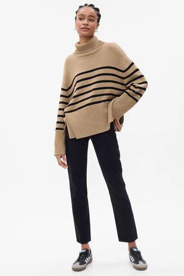Split Hem Turtle Neck Jumper