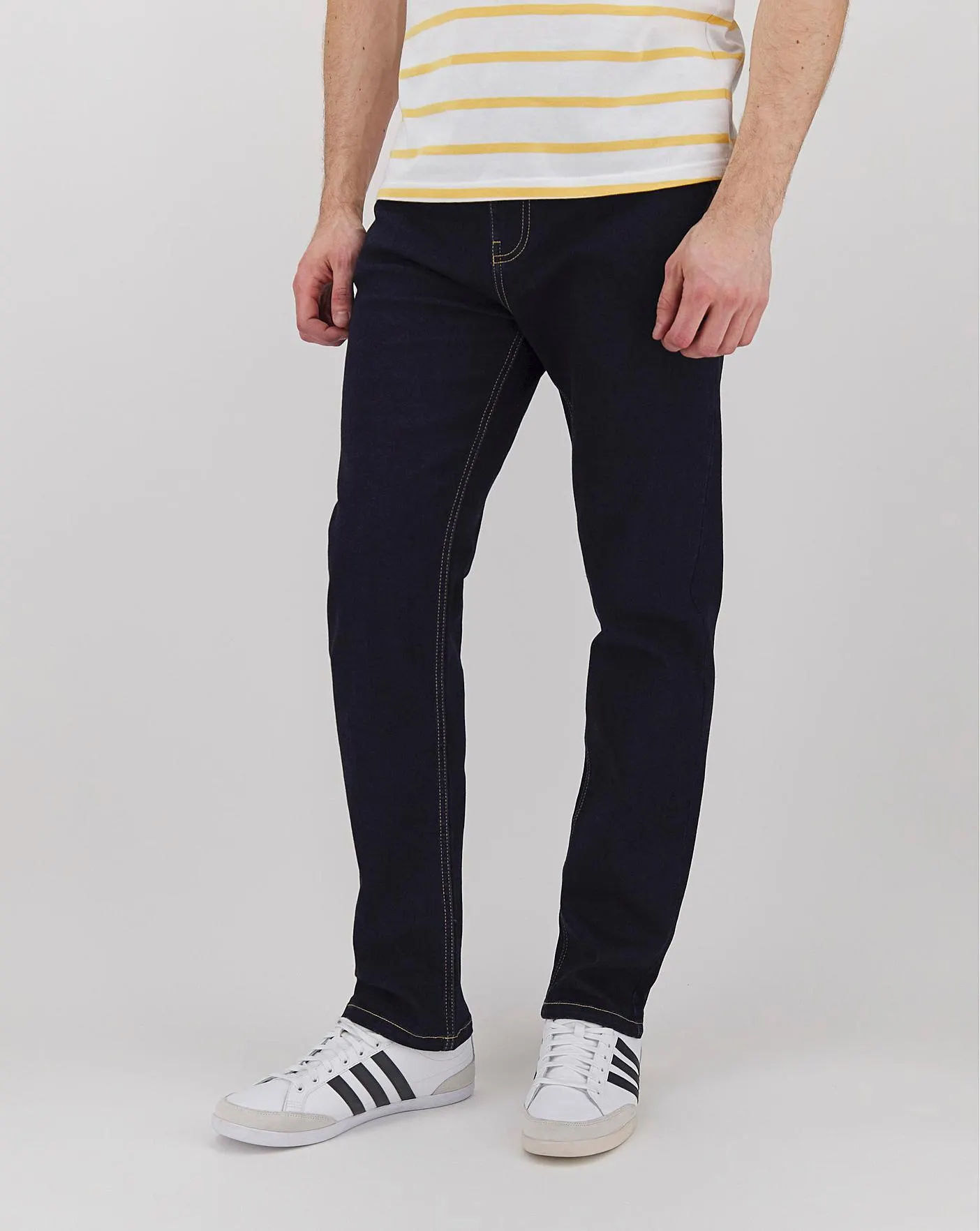Rinse Wash Straight Fit Stretch Jeans