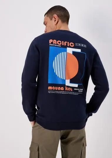 Navy Embroidered Sweatshirt - Small