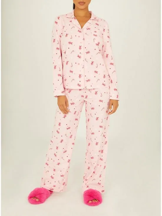 Christmas Present Fleece Pj In A Bag - Pink