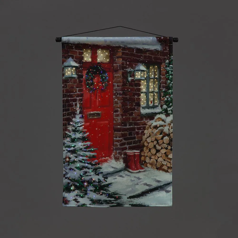 Battery Operated Fibre Optic Winter Logs Tapestry