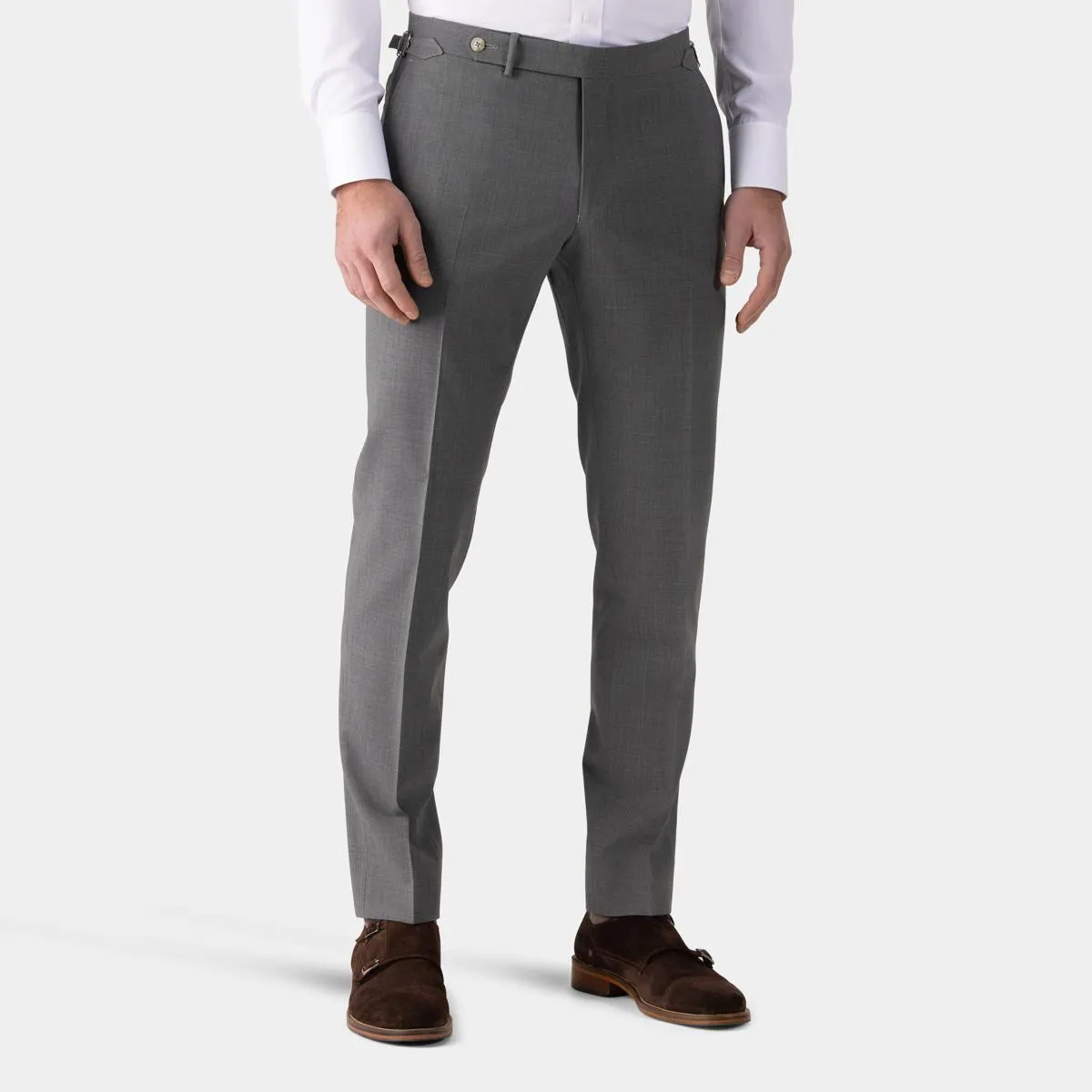 Gray stretch suit pants
