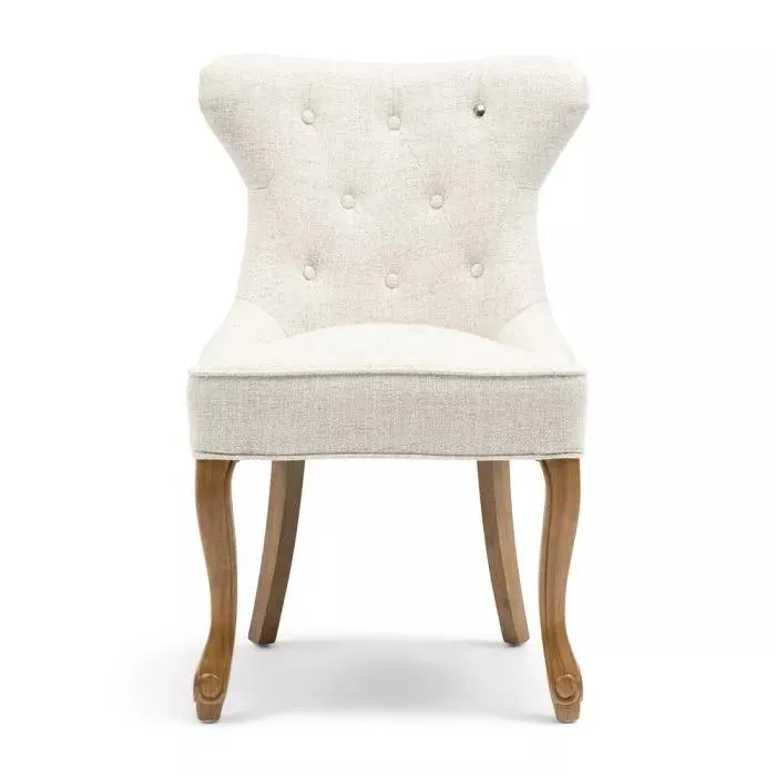 Dining Chair George, Antique White, Rich Tweed