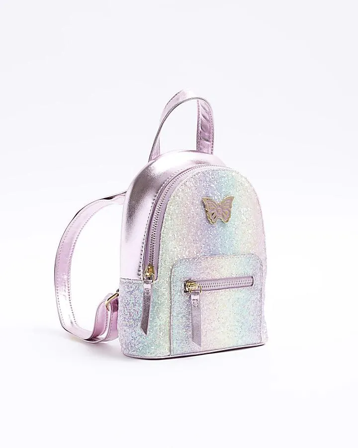 Girls pink glitter ombre backpack