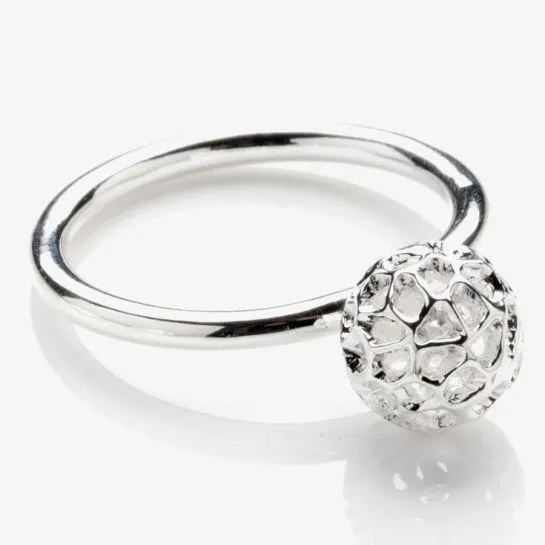 Globe Silver Ball Ring G300SVMD