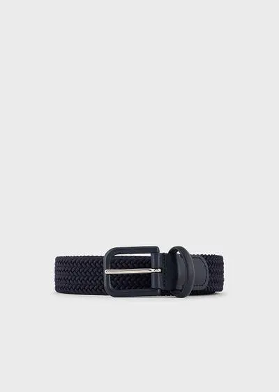Woven webbing and leather belt