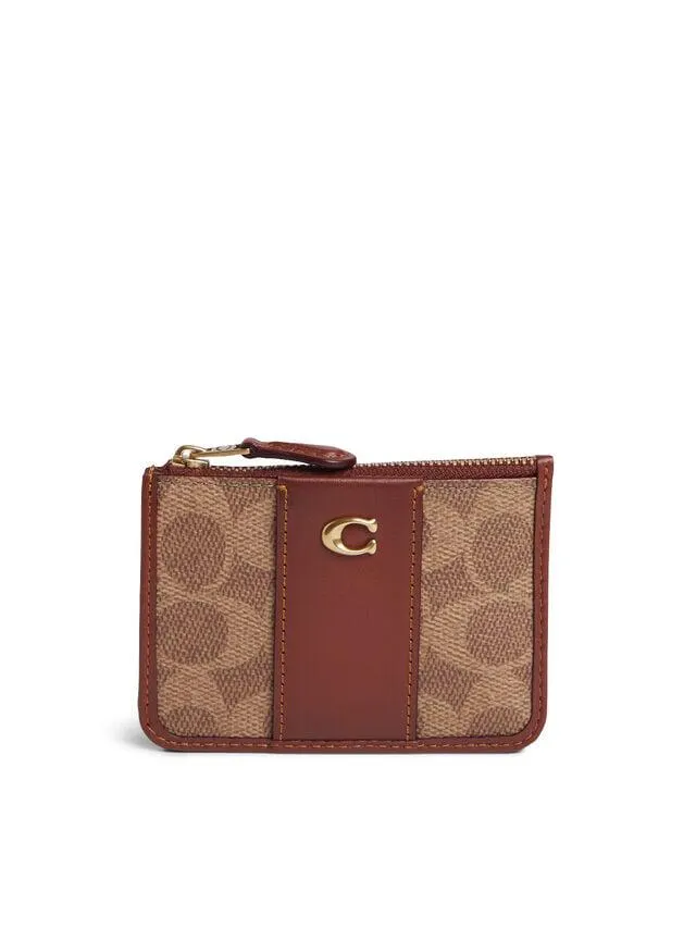COACH Mini Skinny Id Case Tan Rust