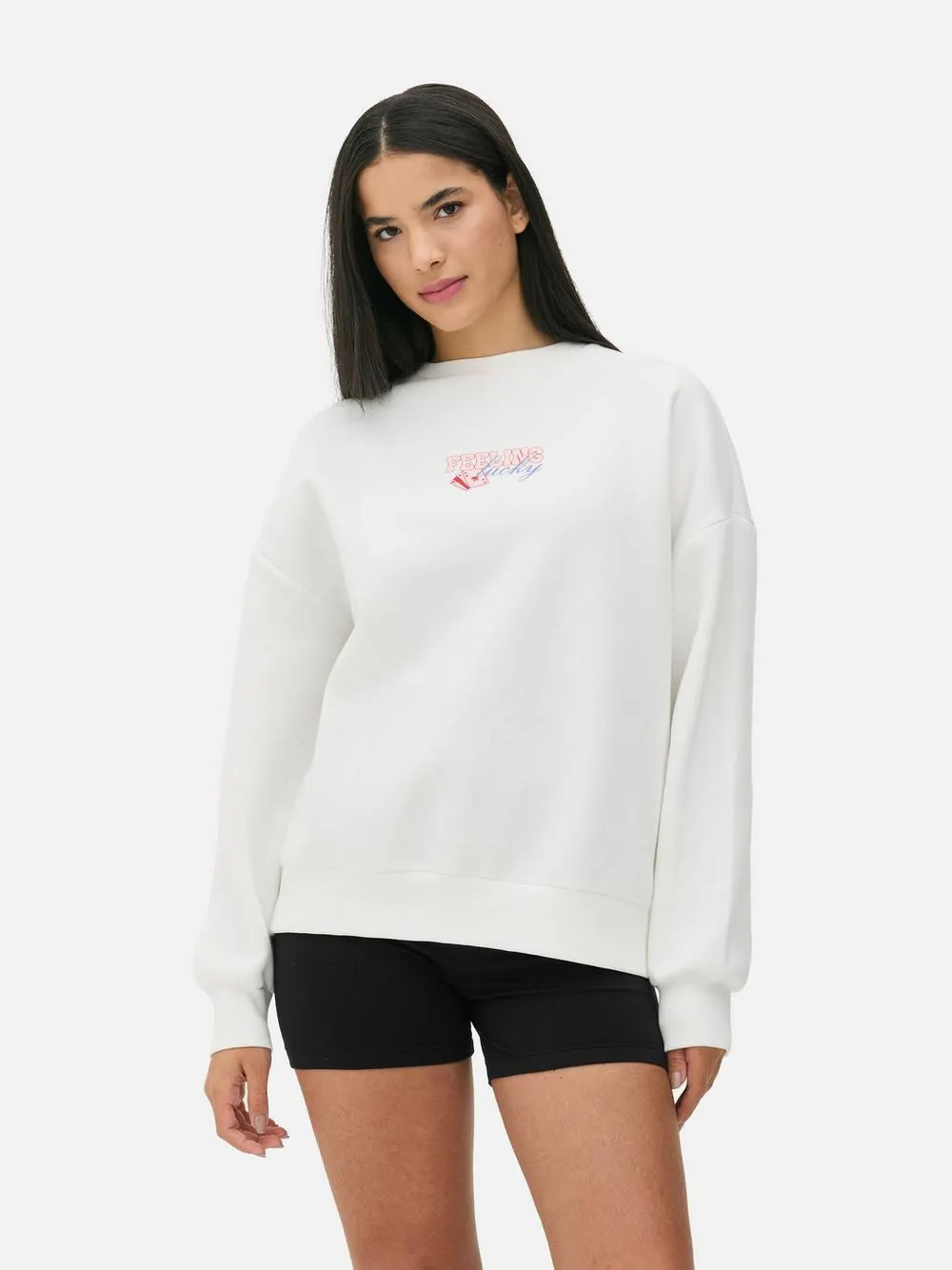 Feeling Lucky Slogan Sweatshirt