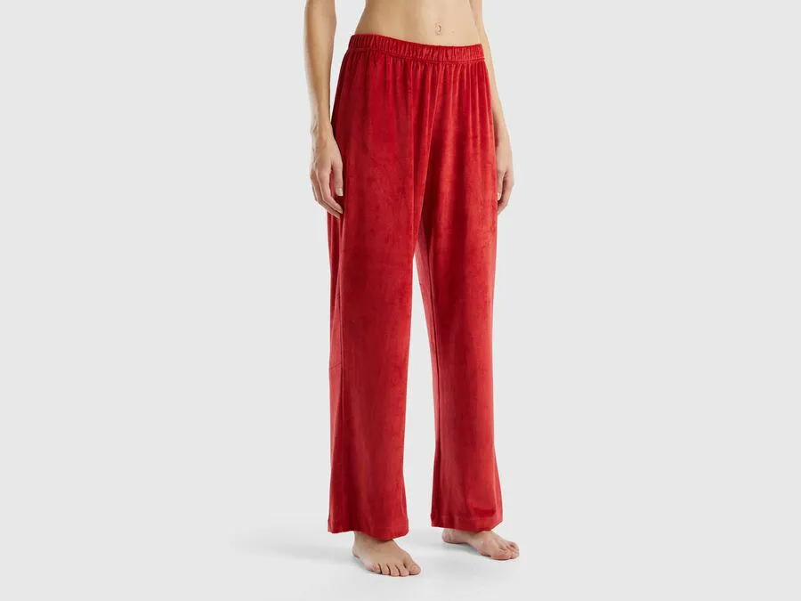 Velour palazzo trousers