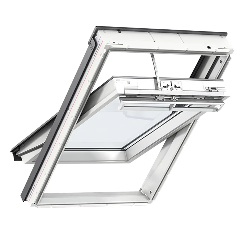 VELUX GGU Roof Window – Solar powered, Centre-pivot, White Maintenance-Free