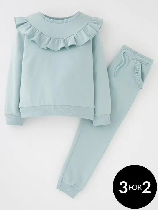Girls Mint Frill Jog Set