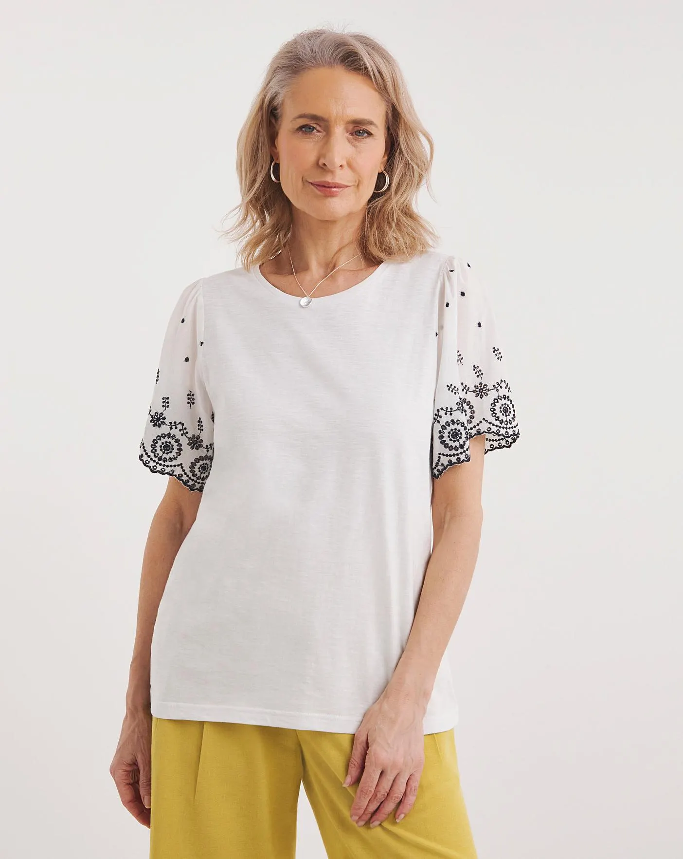Julipa Broderie Sleeve T-Shirt