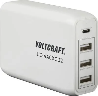 VOLTCRAFT UC-4ACX002 VC-11744745 USB charger Mains socket Max. output current 3400 mA 4 x USB, USB-C® socket (Power Deli