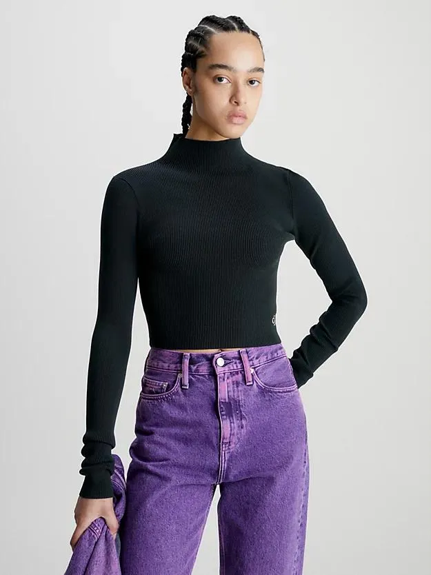 Slim Ribbed Cropped Jumper