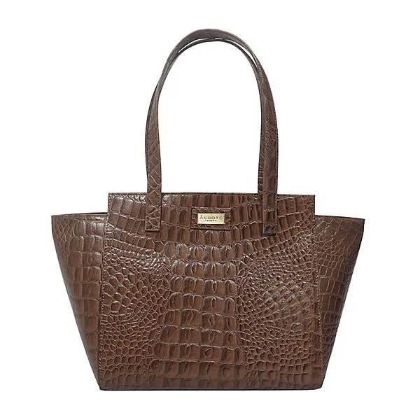 Assots London Genuine Leather Eileen Tote Bag - Tan